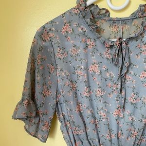 Floral midi tea dress from Korean boutique